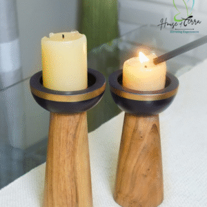 Royal Blue Candle Stands (Set of 2)