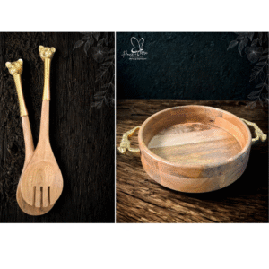 Tiger Bowl W/ Servers (Set of 2)